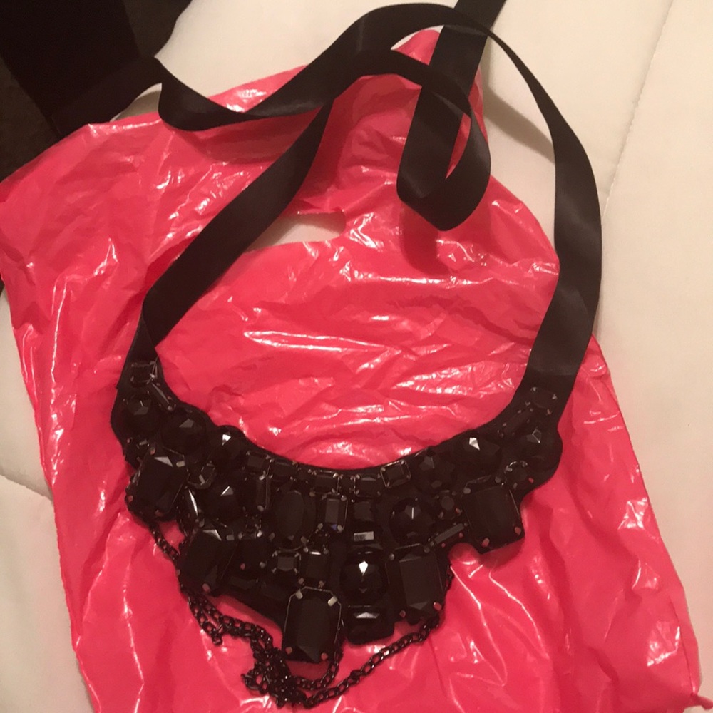 Black statement necklace